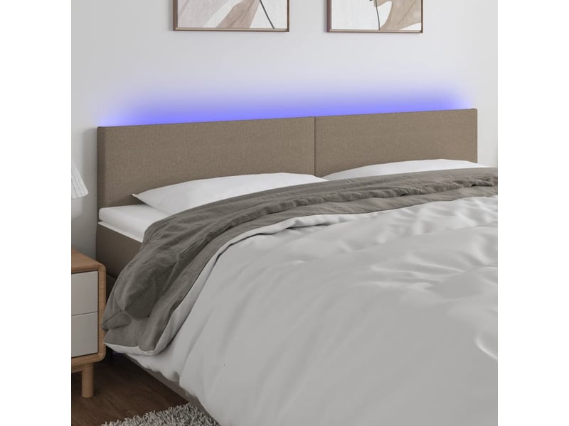  Tête de lit - armoire de tête de lit - à led taupe 160x5x7888 cm tissu fr10658  - Conforama B