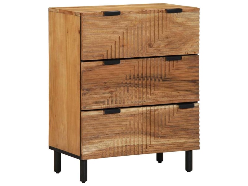 Ensemble de buffet - bahut - meuble de rangement 2 pc 120 x 33 x 75 cm bois d'acacia massif  - Conforama C