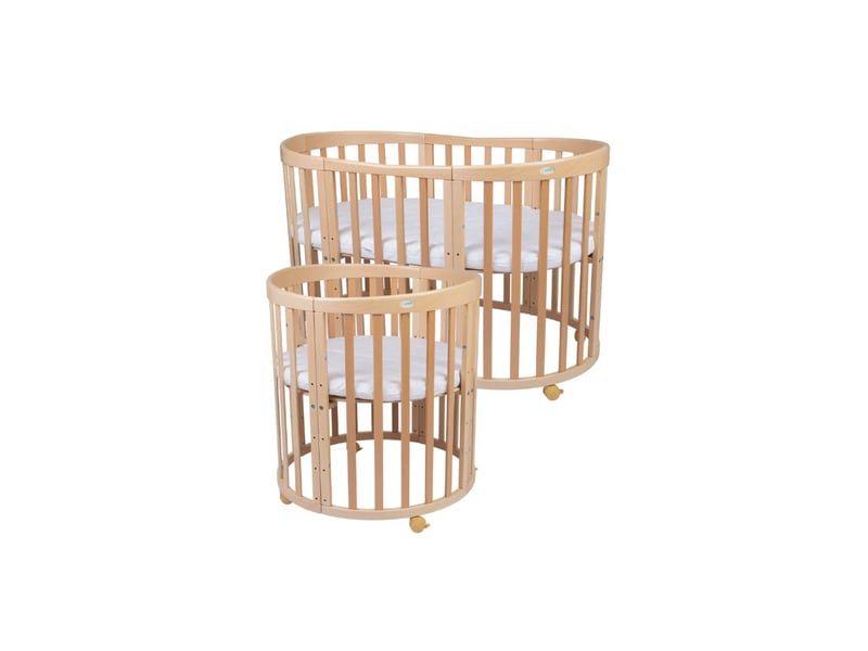  Lit bébé évolutif 7 en 1 ovale - bois naturel waldin OWAL-N - Conforama A