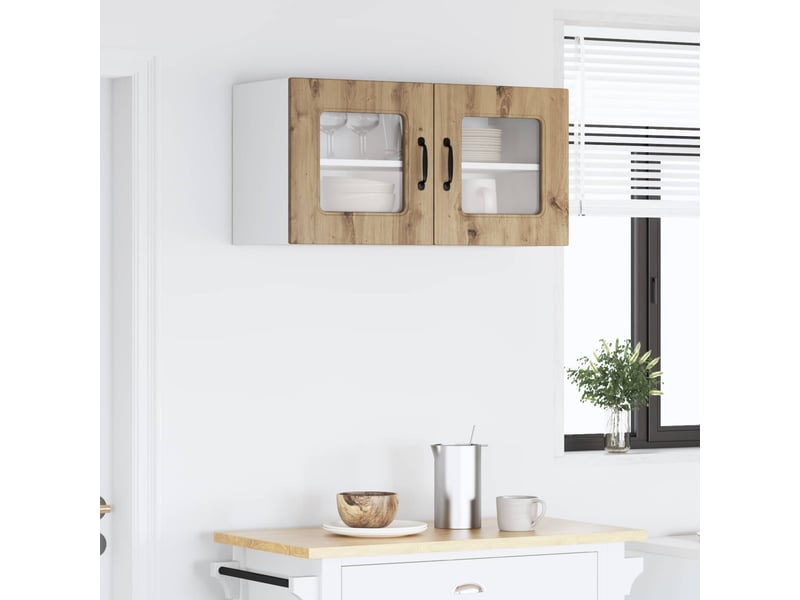  Meuble mural de cuisine | armoire de cuisine chêne artisanal shl2046  - Conforama D