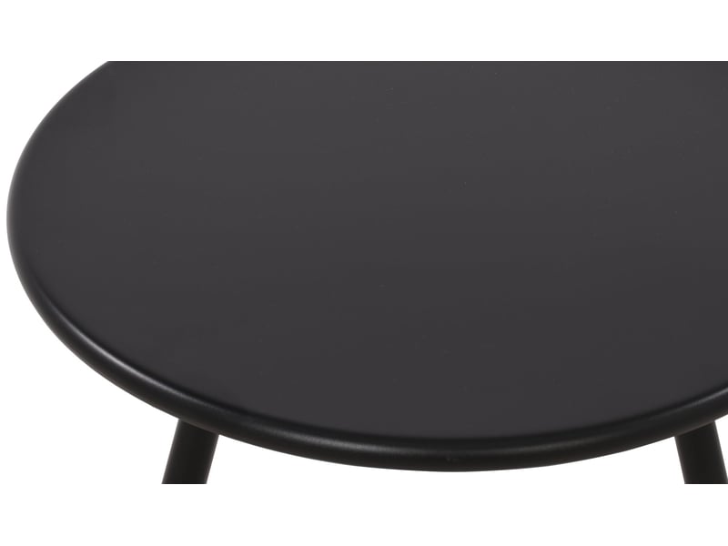 Table basse ronde intérieur extérieur plateau polypropylène noir pieds métal ø 50 cm 10_0009183 - Conforama D