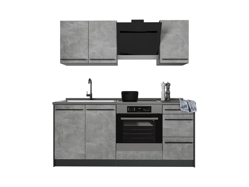Vicco cuisine, bétonanthracite, 180cm sans plan de travail - Conforama E