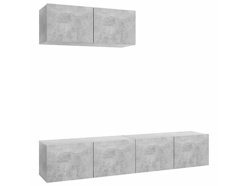  Lot de 3 meuble tv bas salon gris béton bois d'ingénierie shl35174  - Conforama A