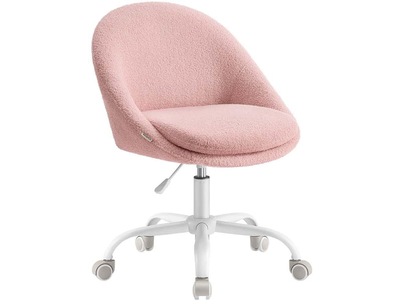  Chaise de bureau réglable en hauteur 60 x 60 x 90 cm confort rembourrage ergonomique style moderne en tissu rose bonbon 12_0010323  - Conforama A