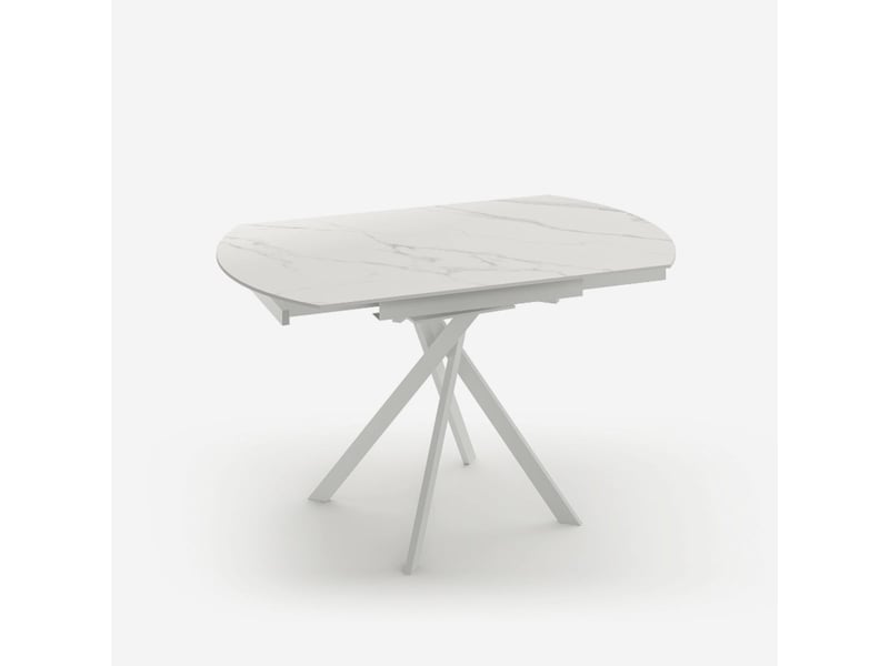  Table extensible en céramique pour cuisine et salon 120x80120 drift - blanc - marbre calacatta  - Conforama A