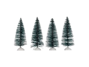 Lot de 4 accessoires village sapin assorti