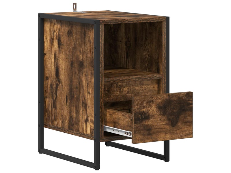Table de chevet - cabinet de chevet - table de nuit chêne fumé 39,5 x 30 x 50 cm bois d'ingénierie - Conforama D