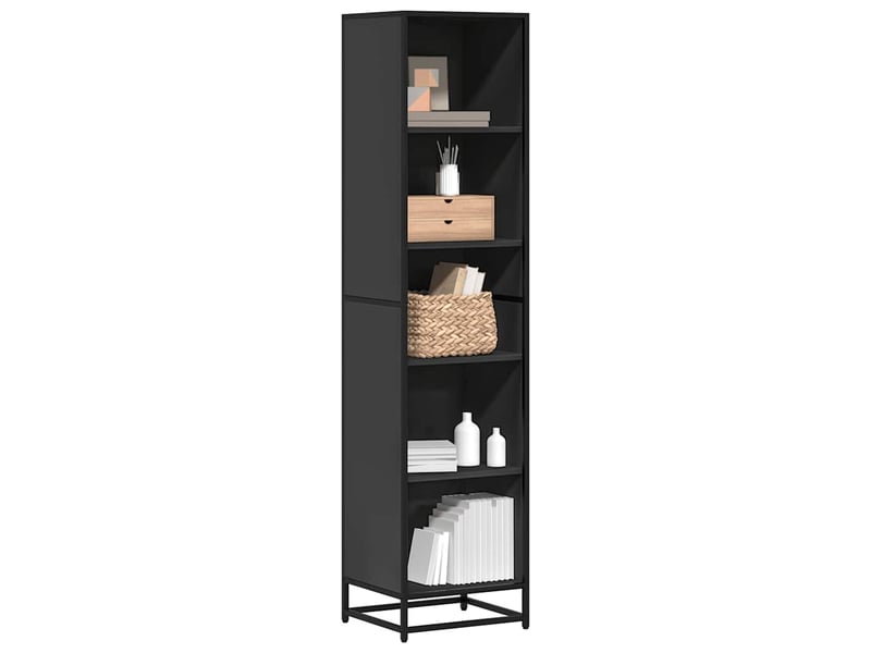  Bibliothèque, meuble de rangement salon noir 40x35x170,5 cm bois d'ingénierie  - Conforama B