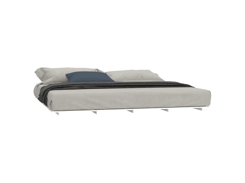  Lit double- lit adulte -  cadre de lit sans matelas blanc 160x200 cm bois de pin massif  - Conforama B