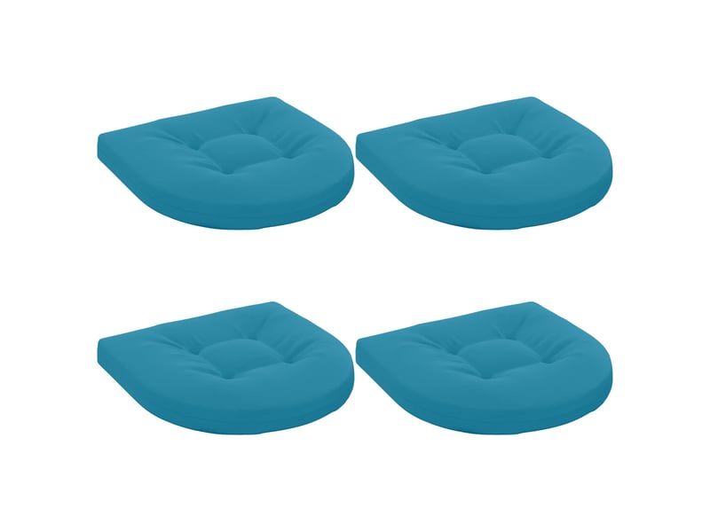  Lot de 4 coussins de siège, coussins d'assise 100 % polyester bleu clair cf60057  - Conforama A