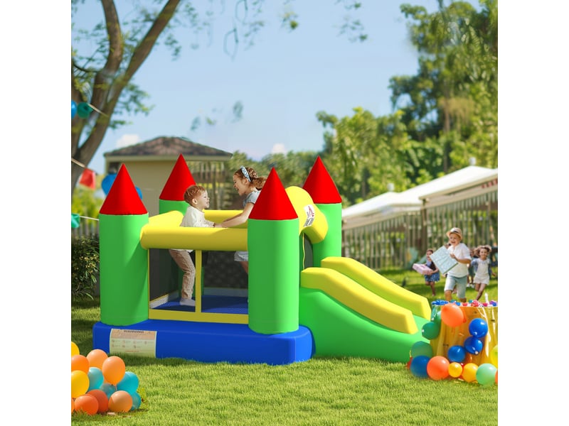  Château gonflable avec toboggan et filet de sécurité, jusqu'à 100 kg, 3-10 ans, 300 x 180 x 160 cm  - Conforama C