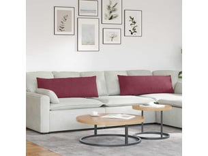 Lot de 2 coussins de canapé, coussins décoratifs tissu bordeaux 120 x 40 cm cf58794