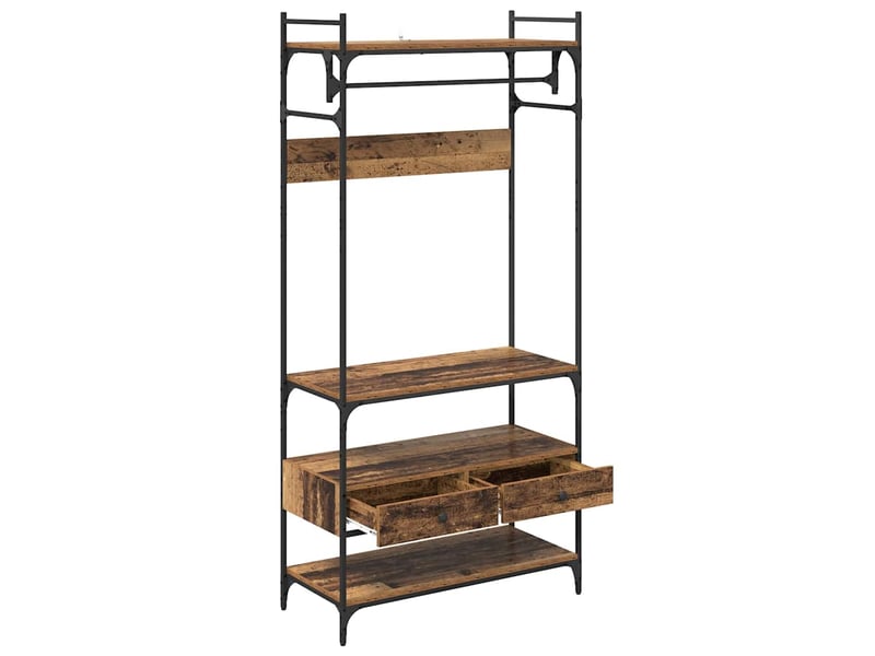  Armoire chambre, armoire de rangement bois ancien 89x39x184.5 cm bois d'ingénierie  - Conforama E