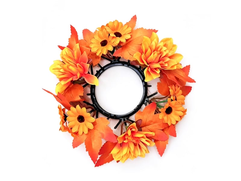 Couronne de bougie décorative feuilles d'érable – décoration automnale pour bougie pilier-style 3 - Conforama A