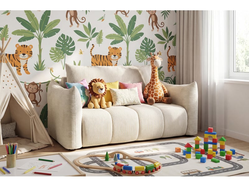  Canapé américain flo, avec fonction couchage, pour enfants, poso, beige (100)  - Conforama B