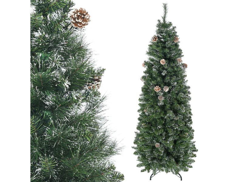  Sapin de noël artificiel avec 618 branches enneigées, support en acier, arbre de noël artificiel socle pliable en acier  - Conforama A