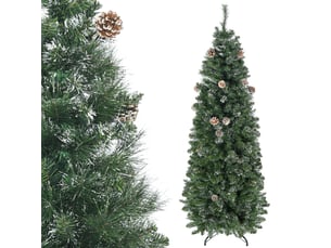 Sapin de noël artificiel avec 618 branches enneigées, support en acier, arbre de noël artificiel socle pliable en acier