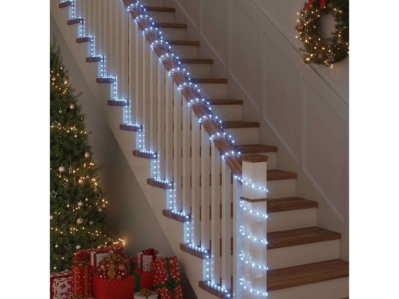Lumière en corde, éclairage de noël avec 1200 led blanc froid 50 m pvc cf62225 - Conforama D