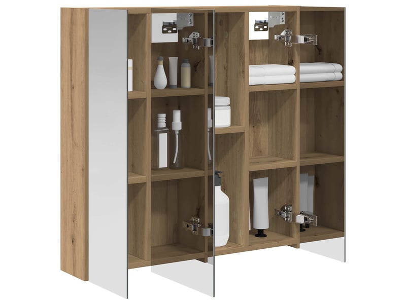 Amoire de salle de bain, meuble de salle de bain avec miroir chêne artisanal shl7103 - Conforama C