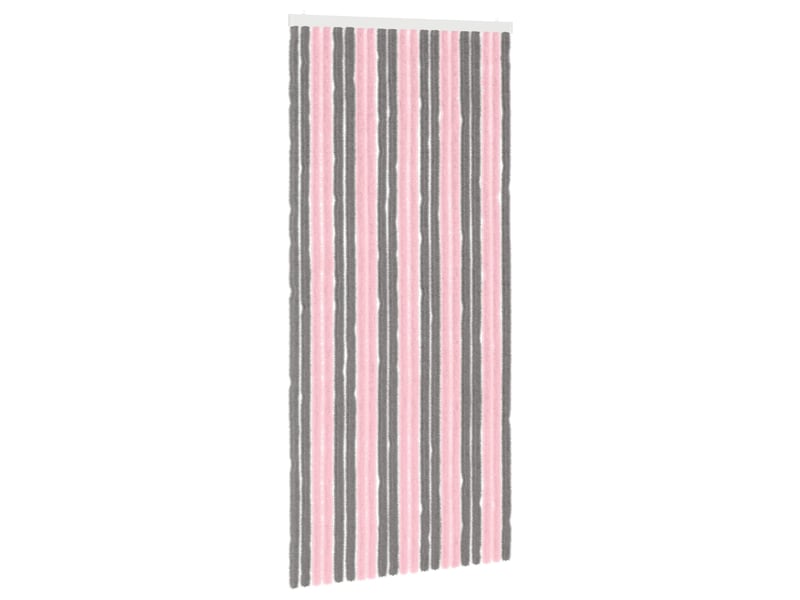  Rideau anti-insectes, moustiquaire en chenille gris argent et rose cf43429  - Conforama A