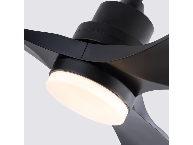  Ventilateur de plafond 107x107x40 cm noir en abs, avec lumière led 20 w et télécommande 6 vitesses  - Conforama E