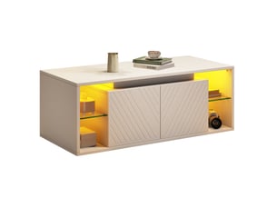 Table basse rectangulaire coloris blanc OKWISH  - 50 cmx100 cm