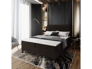 Lit avec rangement 140x200 cm <strong>MASSENO</strong>  <strong></strong> coloris marron