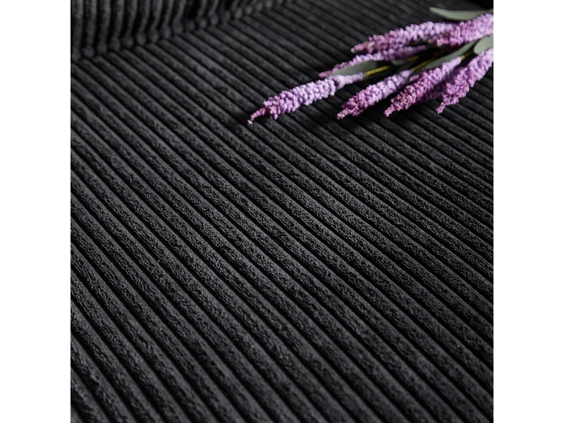  Canapé 3 places tissu velours noir 206cm avec porte-gobelets salon chambre bureau  - Conforama E