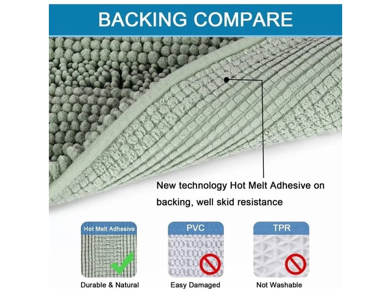  Lot de 2 tapis de bain en chenille absorbants - 50 x 80 + 43 x 61  - Conforama E