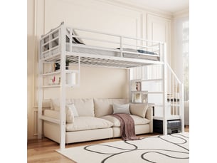 Lit mezzanine 90x200 cm <strong>MODENUIT </strong>  <strong></strong> coloris blanc