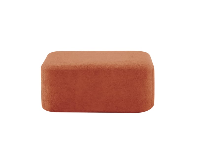  Pouf 96x69x45 cm modulable en velours orange  - Conforama A