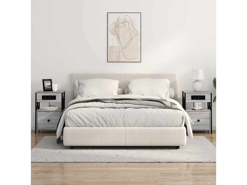  Table de chevet - cabinet de chevet - table de nuit gris sonoma 40 x 31 x 60 cm bois d'ingénierie  - Conforama C