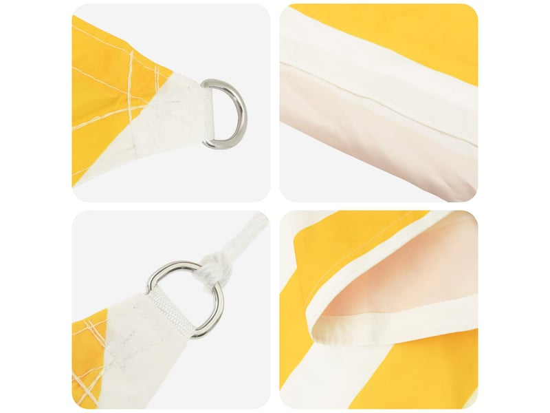  Voile d'ombre - voile d'ombrage - voile parasol jaune et blanc 6 x 7 m 100 % polyester oxford  - Conforama D