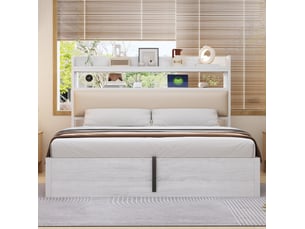 Lit coffre 180x200 cm VIVRYN   coloris blanc
