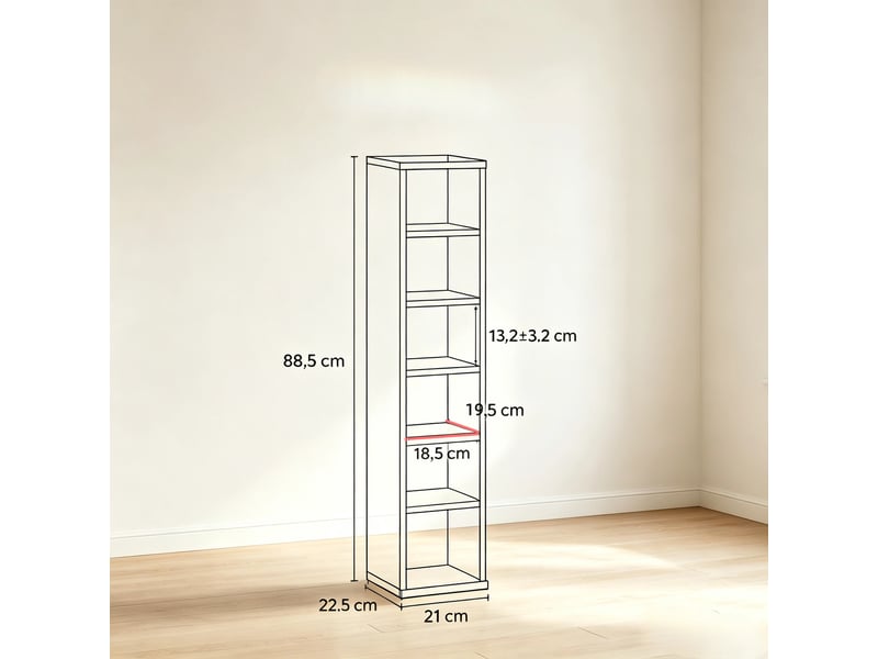 Lot de 2 meubles de rangement cd 21x22,5x88,5 cm effet chêne, 12 compartiments - Conforama C