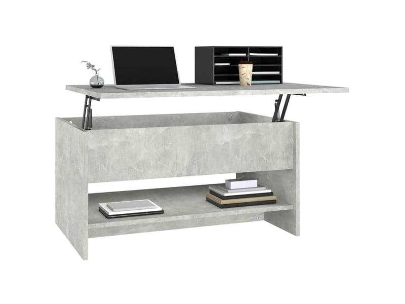  Table basse rectangulaire | table de salon gris béton 80x50x40 cm bois d'ingénierie  - Conforama D