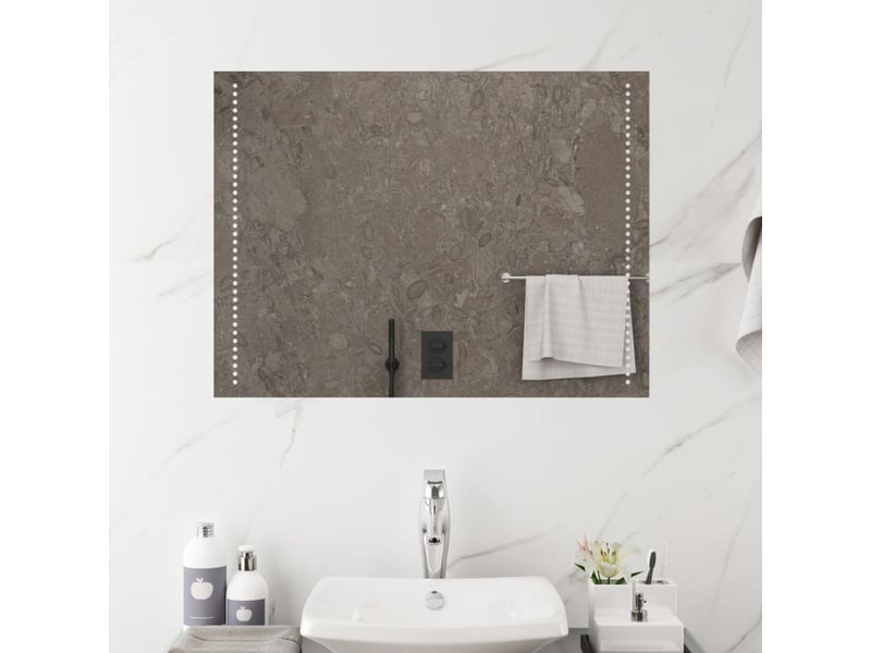  Miroir de salle de bain, miroir de toilette à led 60x80 cm cf62505  - Conforama D