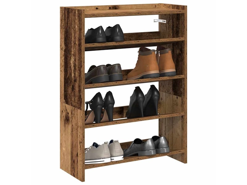  Meuble à chaussures, étagère à chaussures vieux bois 60x25x81 cm bois d'ingénierie  - Conforama B