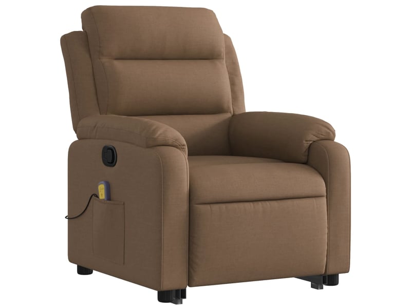 Fauteuil de relaxation tv fonction massage inclinable fonction de levage électrique en tissu marron dec027017 - Conforama A