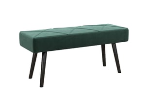 Banquette capitonnée, banquette de lit, aspect velours, 100 x 36 x 45 cm, verte