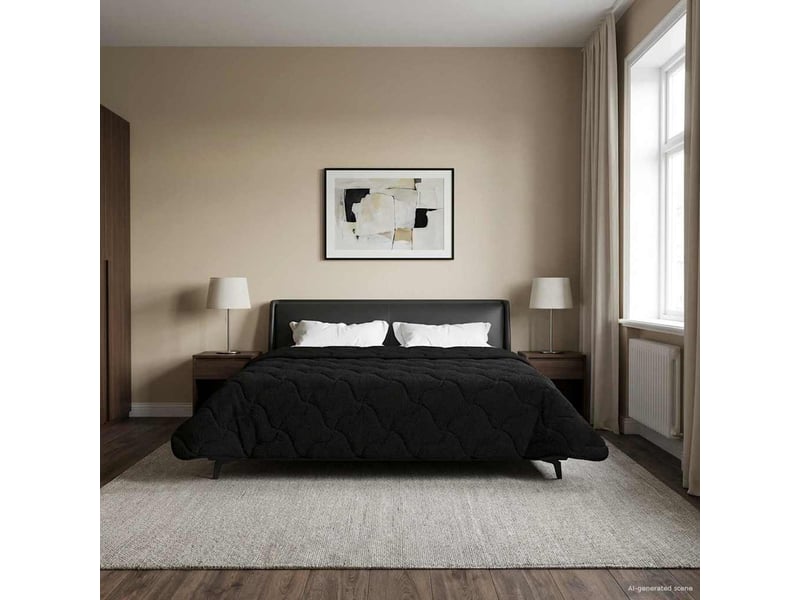  Couette - duvet d'été 240 x 260 cm été noir respirant  - Conforama B