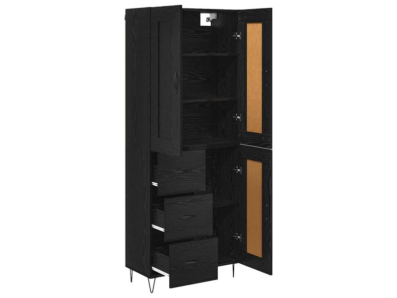 Buffet - haut armoire chêne noir 69,5 x 34 x 180 cm bois d'ingénierie  - Conforama E