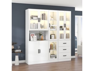 Vitrine coloris blanc <strong>MEULVA</strong> <strong></strong> - 180 cmx200 cm