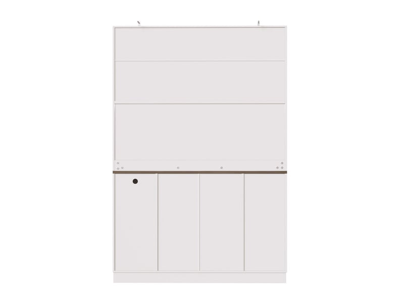 Buffet de cuisine 120x36x180 cm, 6 portes 2 tiroirs avec armoire à vin, led, blanc  - Conforama R