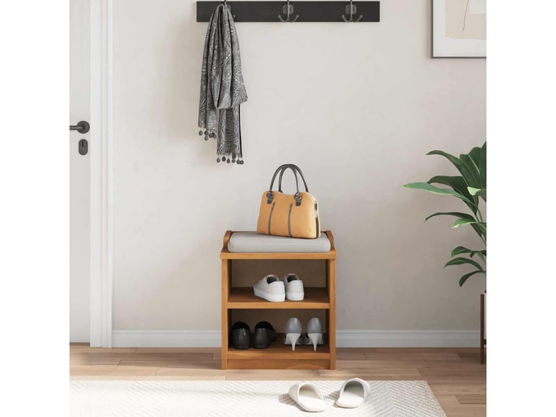  Banc de couloir, banc de rangement sandnes 45x40x50 cm bois de pin massif shl82249  - Conforama C