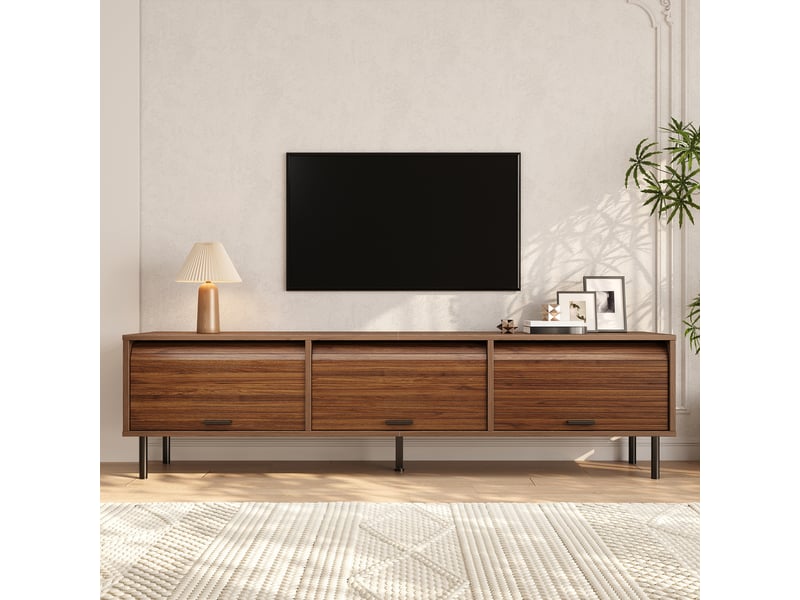  Meuble tv bas 180 cm, finition noyer  - Conforama D