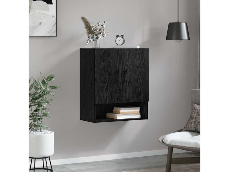  Armoire murale salon, meuble de rangement 60x31x70 cm bois d'ingénierie chêne noir shl5962  - Conforama D