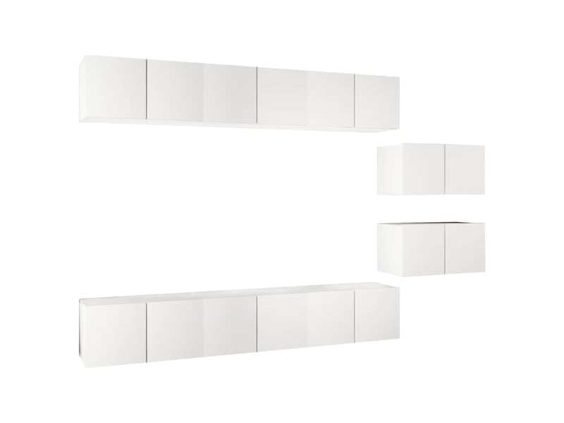Meubles tv ; bancs tv ; armoires tv 8 pcs blanc bois d'ingénierie  - Conforama B