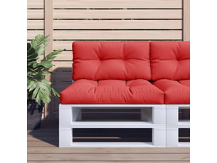 Lot de 2 coussins de palette, coussins de canapé rouge tissu cf59616