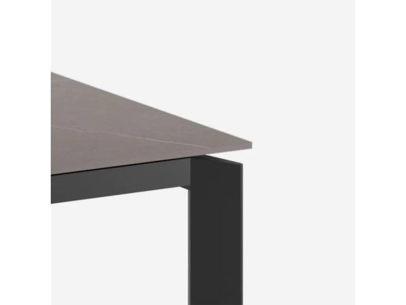 Table extensible 8 personnes avec plateau en céramique sintered stone task - gris - Conforama C